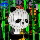 Κινέζικο φανάρι Panda με φυσικό μέγεθος